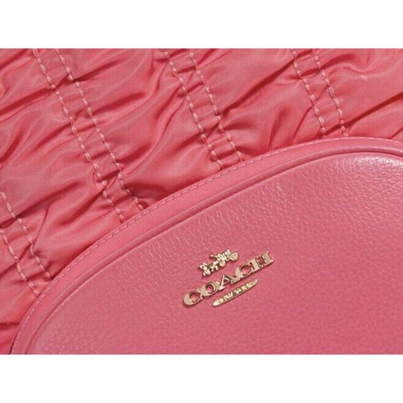 New Coach C4094 Court Backpack with Ruching Nylon & Pebble Leather Confetti Pink - Picture 4 of 4